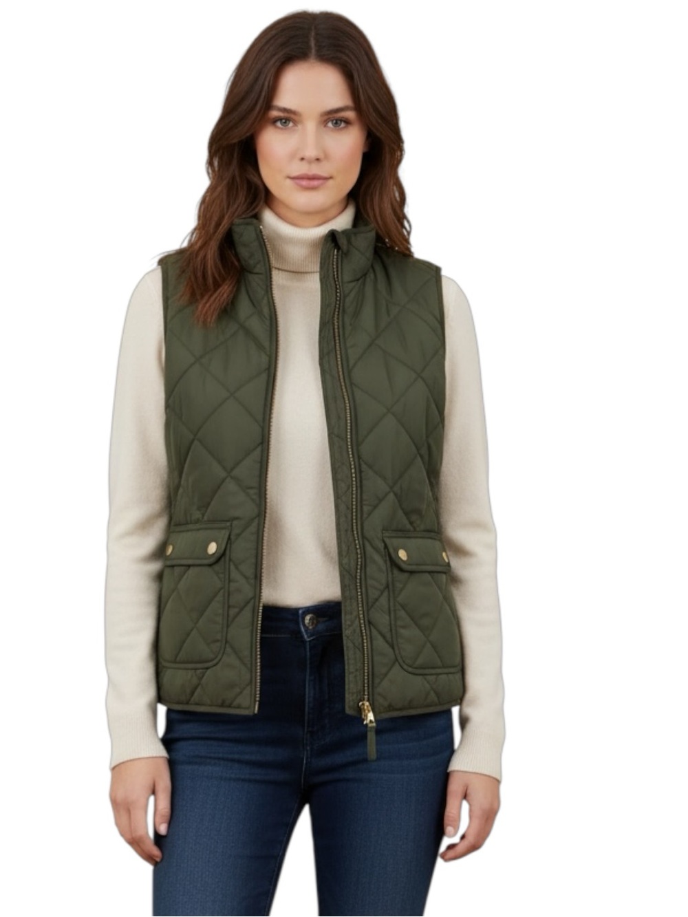 Quinn Quilted Puffer Vest Gold Hardware Size Small
